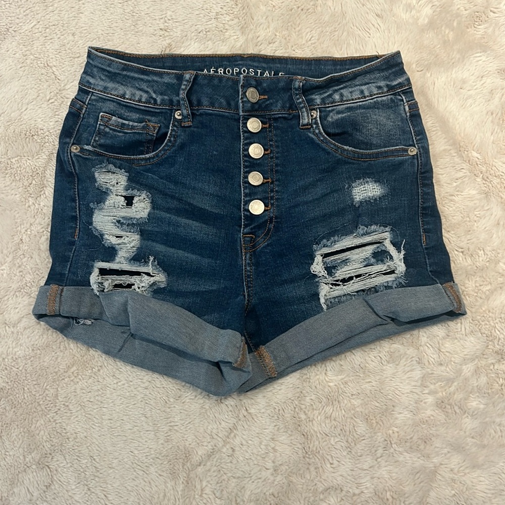 Distressed denim shorts, Aeropostale, size 6